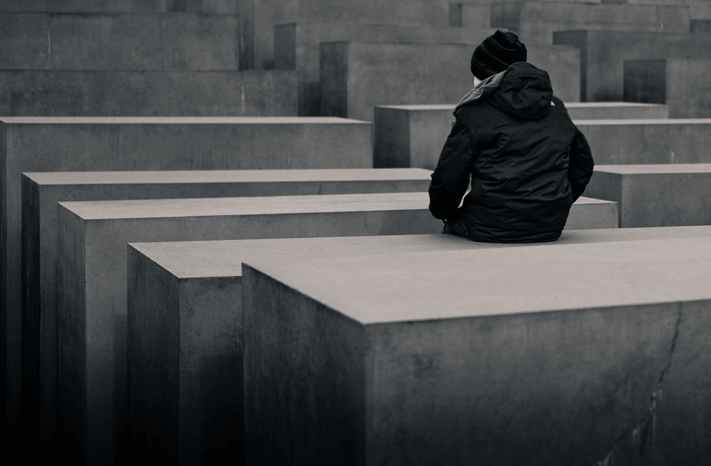 A man sitting alone